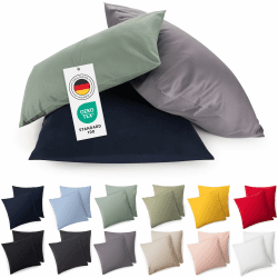 Blumtal Kissenbezug 65x65 cm (2er Set) - Gelb 🌟 100% Baumwoll-Jersey