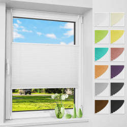 🌞 Allesin Plissee ohne Bohren Plissees Klemmfix Weiß 115x120cm 🏠