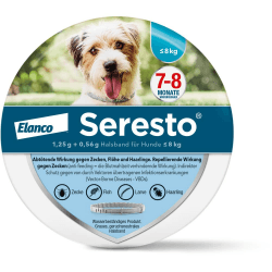 🐶🦟 Seresto Elanco Halsband für kleine Hunde bis 8 kg: 7 bis 8 Monate wirksamer Schutz gegen Zecken und Flöhe 🦠🌿