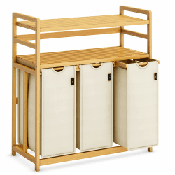 AdelDream Wäschekorb 150 l 3 Fächer 2 Regale 🧺🌿