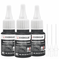 Everglue Sekundenkleber Set 3x 20g für präzises Kleben und schnelle Reparaturen 💪🔧🔩