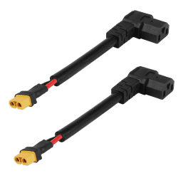 GELRHONR XT60-Buchse auf C14-Buchse Netzkabel, 25 A, rechtwinkliges C14-Netzkabel für Computer, Server, Router, Schalter, Monitore, Reiskocher, 2 Stück 🌟🔌