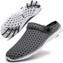 Unisex Clogs Hausschuhe Atmungsaktiv Mesh Pantoletten Sommer Beach Freizeit Schuhe rutschfest Weiche Sohle Sandalen für Damen Herren 36-48 🌞👣
