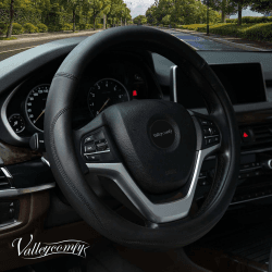 🚗 Valleycomfy Lenkradabdeckungen Für Frauen Männer Universal 37-39cm Auto Lenkradabdeckung Kunstleder, Schwarz 🖤