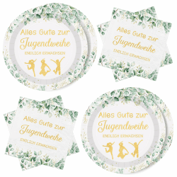 WenmthG 40 Stück Servietten Pappteller Jugendweihe Deko 🎉