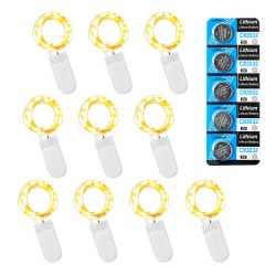 LEECOCO LED Lichterkette mit Batterie - 10er Pack 1M 10 LEDs, Warmweiß 🌟