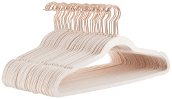 👔🌟 Amazon Basics 50 Stück Samt Kleiderbügel für Anzüge - Rosa (Blush), Gold