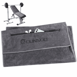 DUNSOO Fitness Handtuch mit Reißverschlusstasche für Fitnessstudio und Training