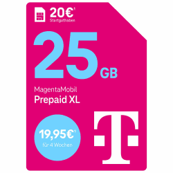 📱🔥 Telekom MagentaMobil Prepaid XL mit 25 GB Highspeed-Volumen | 5G/LTE Max & Allnet Flat