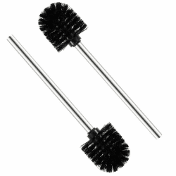 🚽🧹 Valschen 2 Stück WC-Bürste Toilettenbürste Klobürsten Ersatz-Bürste aus Edelstahl, 7,5 x 35 x 7,5 cm, Schwarz 🧻🌟