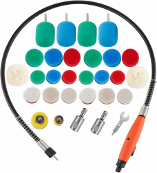 🔥 SPTA M14 Gewinde Flexible Welle, Mini Detail Polierer Universal-Rotationsschleifwerkzeug 30-teiliges Polierpad Schwammpolierpad für Rotationswerkzeuge/Polierer