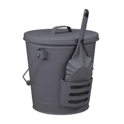 🔥 Angebote: Ascheeimer mit Deckel & Schaufel, Stahl, Holzgriff, 19 Liter 🔥