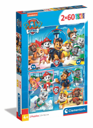 Clementoni 21617 Supercolor Paw Patrol – Puzzle 2 x 60 Teile ab 4 Jahren 🧩🎨