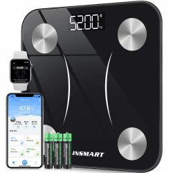 INSMART Digitale Personenwaage mit Bluetooth 🌟 Körperfettwaage für umfassende Körperdatenanalyse