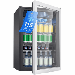 🥂🍾 Bomann® Kühlschrank mit Glastür 115L | abschließbar | LED Beleuchtung | Getränkekühlschrank KSG 7288 🥂🍾