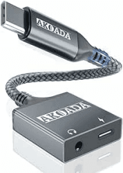 USB-C auf 3,5-mm-Klinkenstecker und Ladeadapter (Grau) 🎧🔋