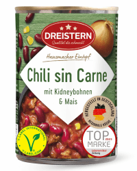 🌶️🥣 DREISTERN Chili sin Carne 400g | Veganer Eintopf mit Kidneybohnen & Mais
