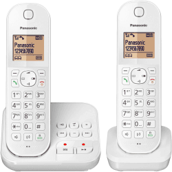 📞🔊 Panasonic Schnurloses Telefon mit Anrufbeantworter und Zusatz-Set - Weiß 📞🔊