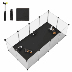 🐹🐰🏡 SONGMICS Kleintiergehege mit Bodenplatten, Laufstall für Hamster, Kaninchen, Meerschweinchen