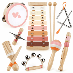 🎶 Musikinstrumente Kinder ab 3 Jahre Xylophon Trommel Schlagzeug Kinderspielzeug 🥁