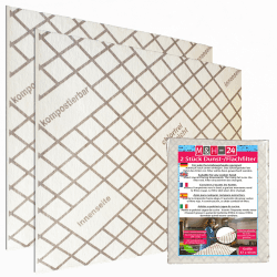 M&H-24 Dunstabzugshaube Flachfilter Universal Zuschneidbar mit Sättigungsanzeige - 2 Stück