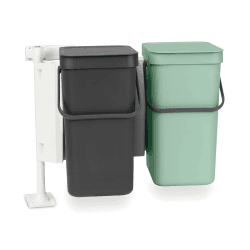 Brabantia Sort and Go Einbaubehälter, 2 x 12 l, Jadegrün/Grau 🌿🗑️
