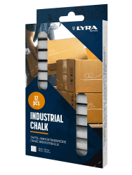 🌟 LYRA Industriekreide/Tafelkreide, weiß, Schachtel mit 12 Kreiden 🌟