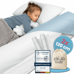 Aufblasbarer Rausfallschutz Bett Reise mit Oeko-TEX® Stoffüberzug - 2er Set 🌿🛡️