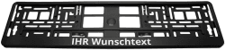 🔥🚗 KENNZEICHENHALTER halbmatt schwarz mit individuellem WUNSCHTEXT direkt bedruckt - 2er-Set 🔥🚗