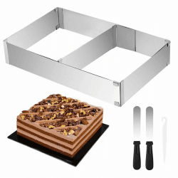 🍰🎂 Angebotsdeals! Anicy Backrahmen Rechteckig Verstellbar - Edelstahl Backform Rechteckig 🎂🍰