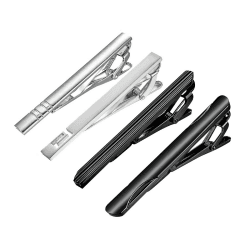 RunootPR 4pcs Krawattennadel Set Personalisiert Silber Schwarz Krawattenklammer für Herren Hochzeit Schmuck Geschenk 🎩