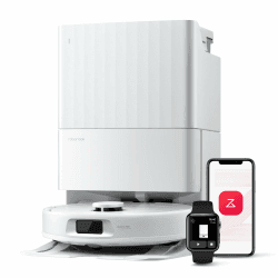 🤖🧹 Roborock QV 35A Saugroboter mit Wischfunktion&Hebarem Wischmopp, 8000Pa Saugkraft, Weiß