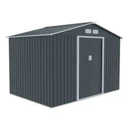 🏡🌧️ HATTORO S200 XXL Metall Gerätehaus 277x191x192cm Garten Schuppen Satteldach (Anthrazit)