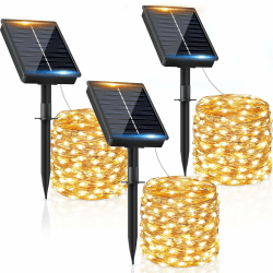 Solar Lichterkette Aussen, 3x12M 120 LED Solarlichterkette Außen Wetterfest 8 Modi IP65 Wasserdicht 🌞🎉