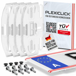 PLEXICLICK® Österreich | Rahmenlose Kennzeichenhalterung 🚗