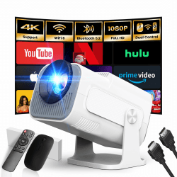 Mini Beamer 4K FHD 1920x1080P 180°Dreh Tragbarer Projektor Weiß 🎥🌟