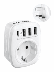 LENCENT Reiseadapter Adapter England Deutschland Stecker, EU auf UK, Typ-G Reisestecker 🌍🔌