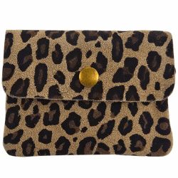 modamoda de P09 Damen Münzgeldbörse Geldbörse Portemonnaie Klein Leder Made in Italy 🌟 P09 Leo Wildleder Stone