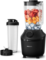 🌪️🍹 Philips HR2041/41 Standmixer (450 Watt, ProBlend-Technologie, 1,9 Liter Kunststoffbehälter, inkl. Trinkflasche) schwarz - Angebot