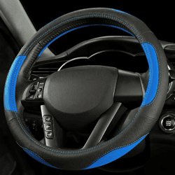 🚗 Pahajim Lenkradbezug Auto Lenkradhülle Microfiber Leder - Schwarz Blau