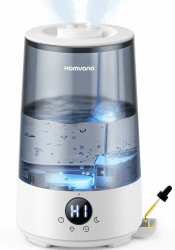 Homvana Luftbefeuchter Schlafzimmer Top-Fill, 3.6L 360°Cool Mist 34H Dauerhaft 🌬️💤