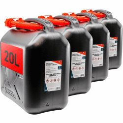 🚗 4x Benzinkanister 20L SCHWARZ Kunststoff Dieselkanister Reservekanister