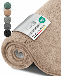 🛁 Badematte rutschfest 100x60 cm – Duschvorleger Hochflor Badteppich rutschfest Waschbar Shaggy Optik – Flauschig Badvorleger Badezimmerteppich Groß – Badematte Natur BeauMare FL