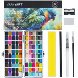 Aquarellfarben Set 100 Farben in Tragbarer Box 🎨🖌️