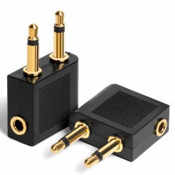 Flugzeug Adapter Kopfhörer, 2 Stück Gold überzogen Flugzeug Adapter