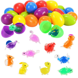 🦕 Ostereier Plastik mit Dinosaurier Squishy Set - Osterthema Party Gunst