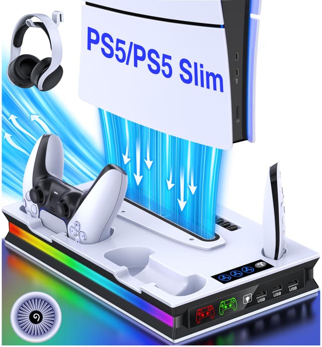 PS5 Ständer mit LED Licht für PS5 Slim - Coole Gaming-Atmosphäre garantiert! 😎🎮