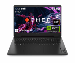 🎮 HP Omen Gaming Laptop | 17,3 Zoll FHD-Display - 144 Hz | AMD Ryzen 9 8945HS | 16 GB DDR5 RAM (2x8 GB) | 1TB SSD | NVIDIA GeForce RTX 4060 (8GB) | QWERTZ | Windows 11 Home | Shadow Black 🖥️