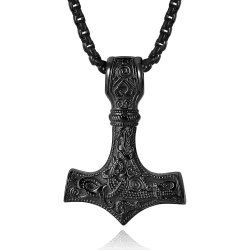 Herren Halskette Thors Hammer Kette mit Wikinger Mjölnir ⚒️