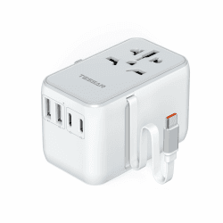 🌍🔌 TESSAN Reiseadapter Weltweit mit USB C Kabel PD 35W 🛫🔋